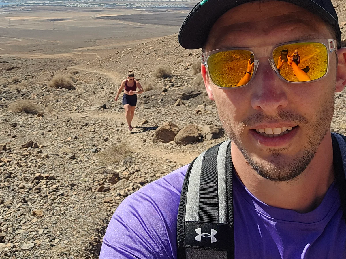 Chris hiking in the mountains