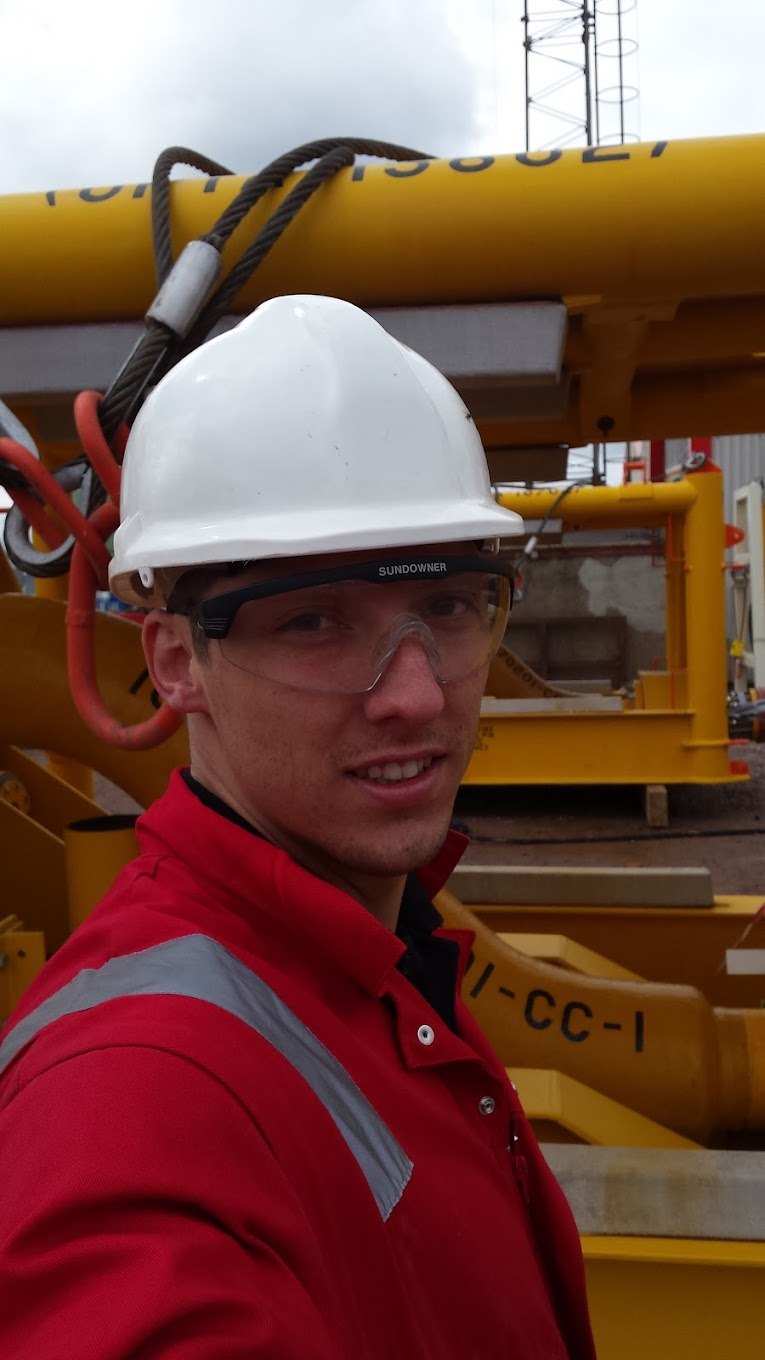 Chris in PPE during oil and gas project work